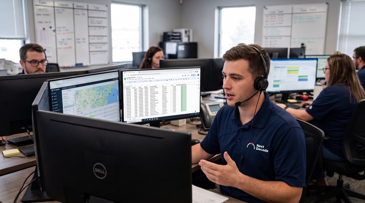 Next Decade dispatch and operations team at work